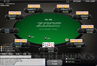 Zoom poker tafel