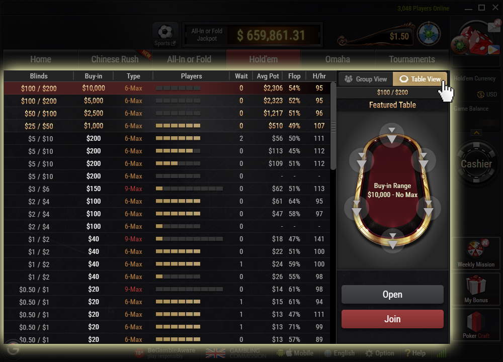 hold'em lobby ggpoker